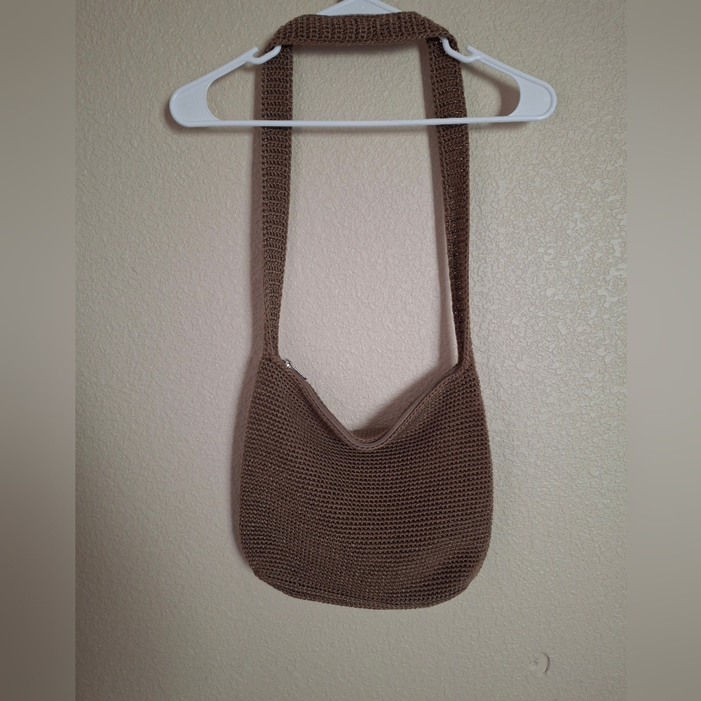 The Sac Bohemian Brown Knit Shoulder Bag Medium